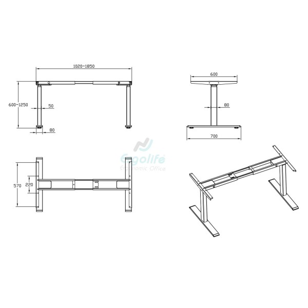 Bàn nâng hạ thông minh Ergonomic ERD-2300E 