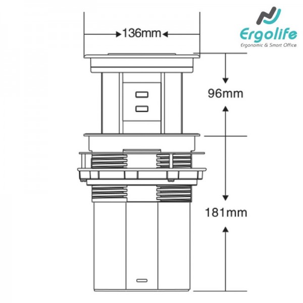 Ổ Cắm Điện Smart Home Âm Bàn Tích Hợp Sạc Không Dây KLASS SN-001