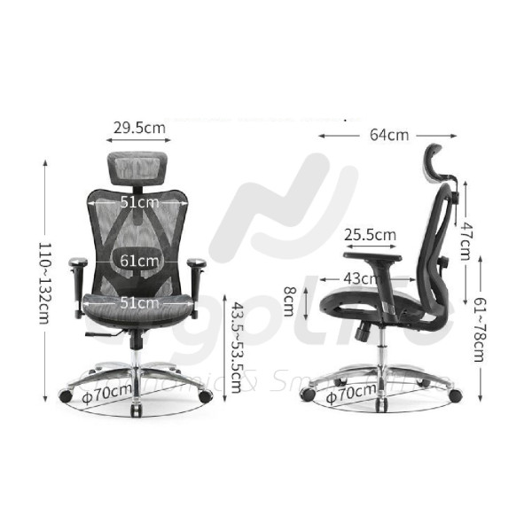 Ghế Công Thái Học M57 Đen/Xám