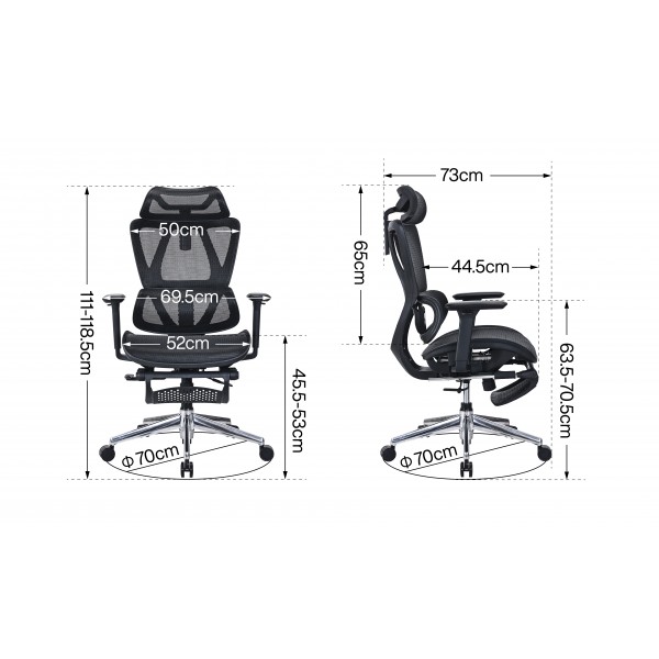 Ghế Công Thái Học RC-1194E Đen/Xám