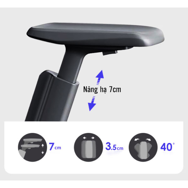 Ghế Công Thái Học Cao Cấp MC-1137E Đen/Xám